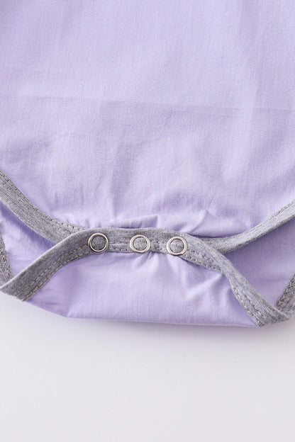 Lavender button-downs pocket baby romper