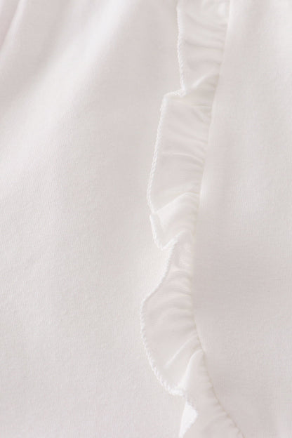 White ruffle girl shorts