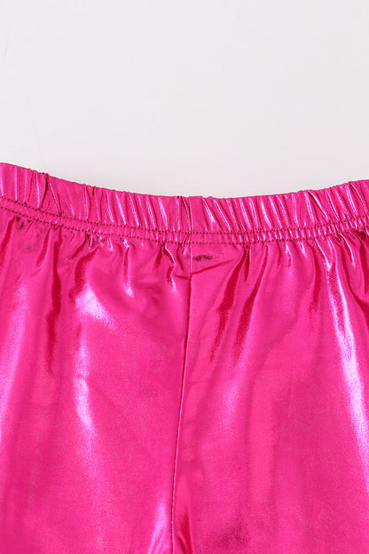 Magenta metallic bike girl pants