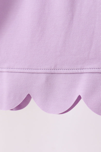 Lavender scalloped mom&me shorts set