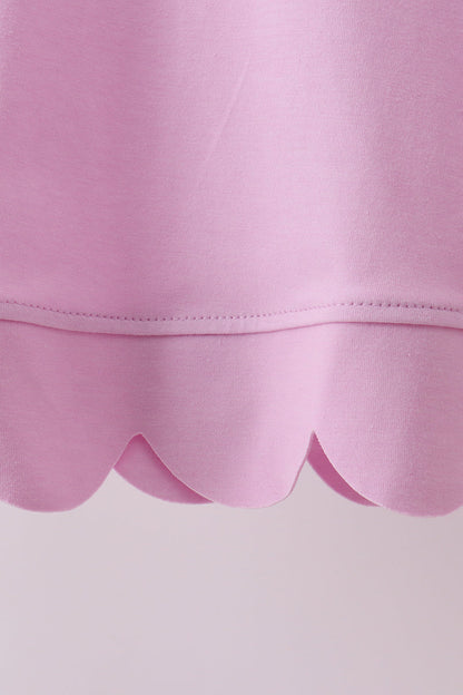 Pink scalloped mom&me shorts set