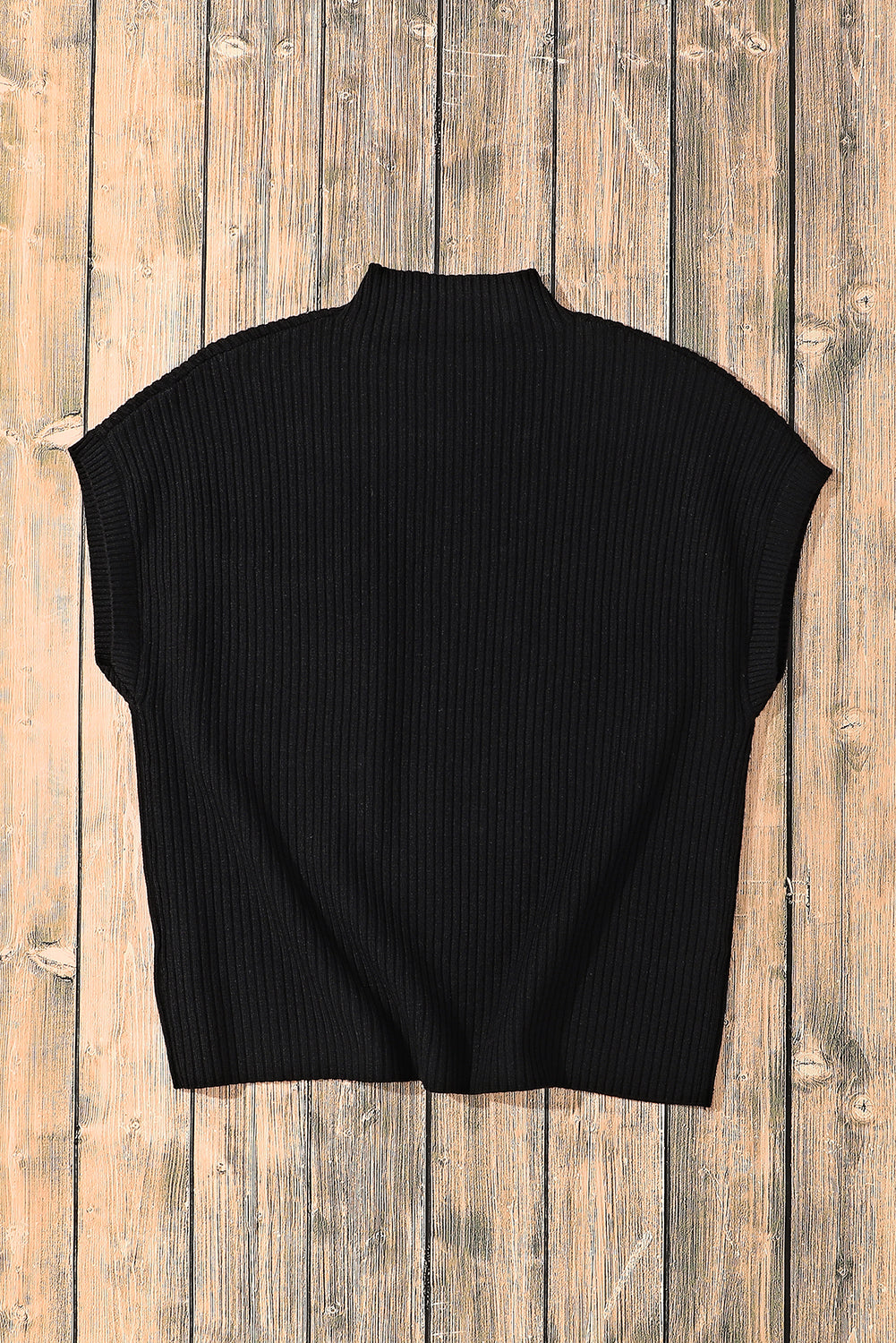 Blackish Green Patch Pocket Ribbed Knit Short Sleeve Sweater Dress
