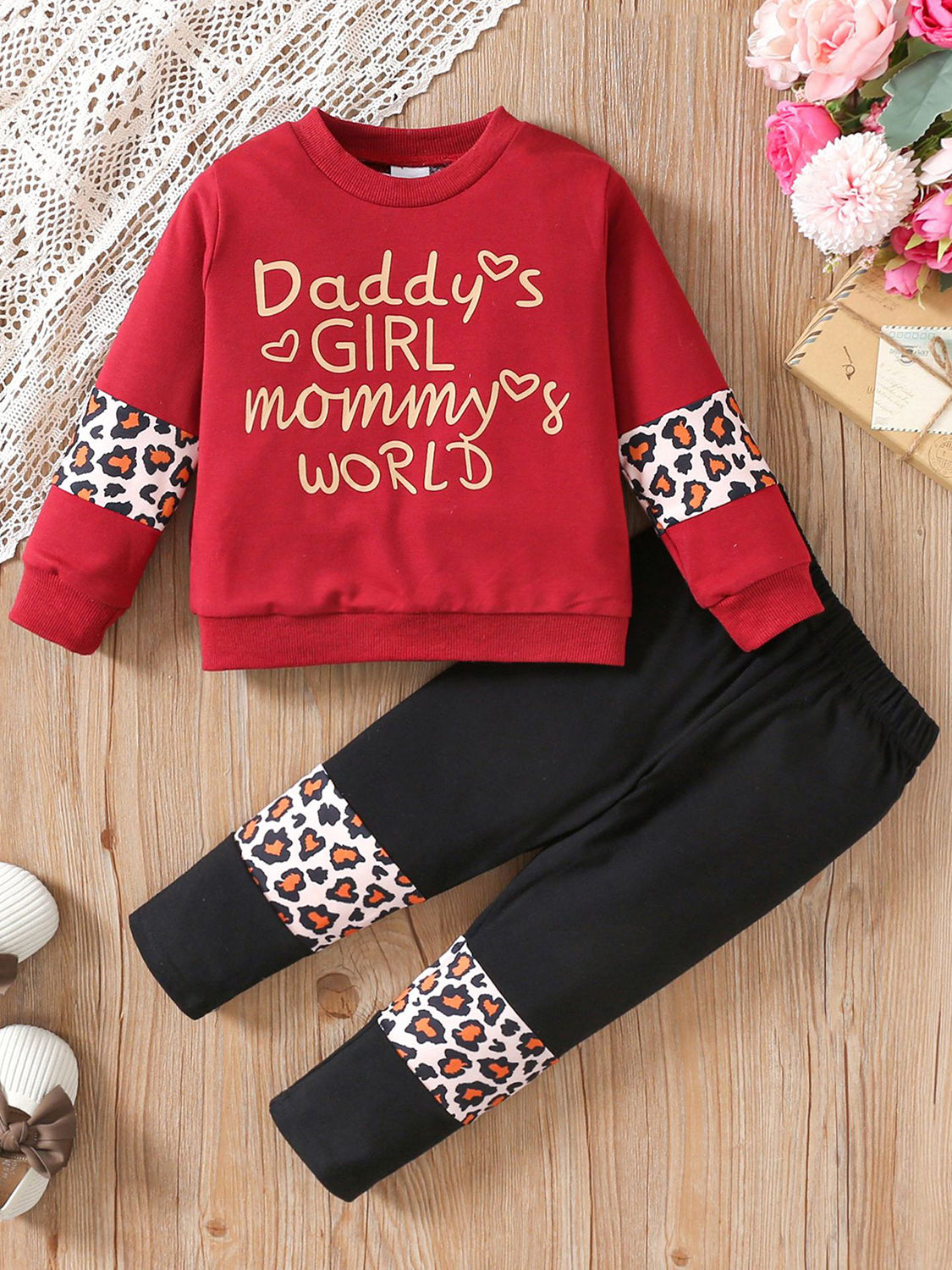 DADDY'S GIRL MOMMY'S WORLD Leopard Top and Pants Set