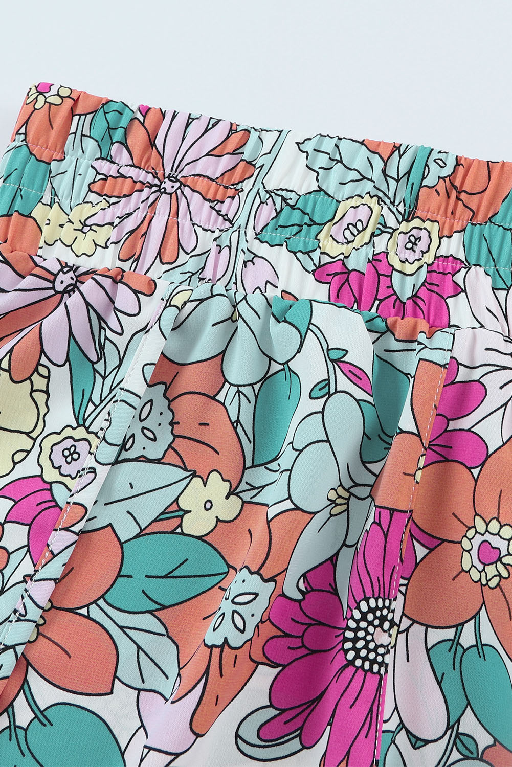 Multicolor Round Neck Sleeveless Floral Mini Dress