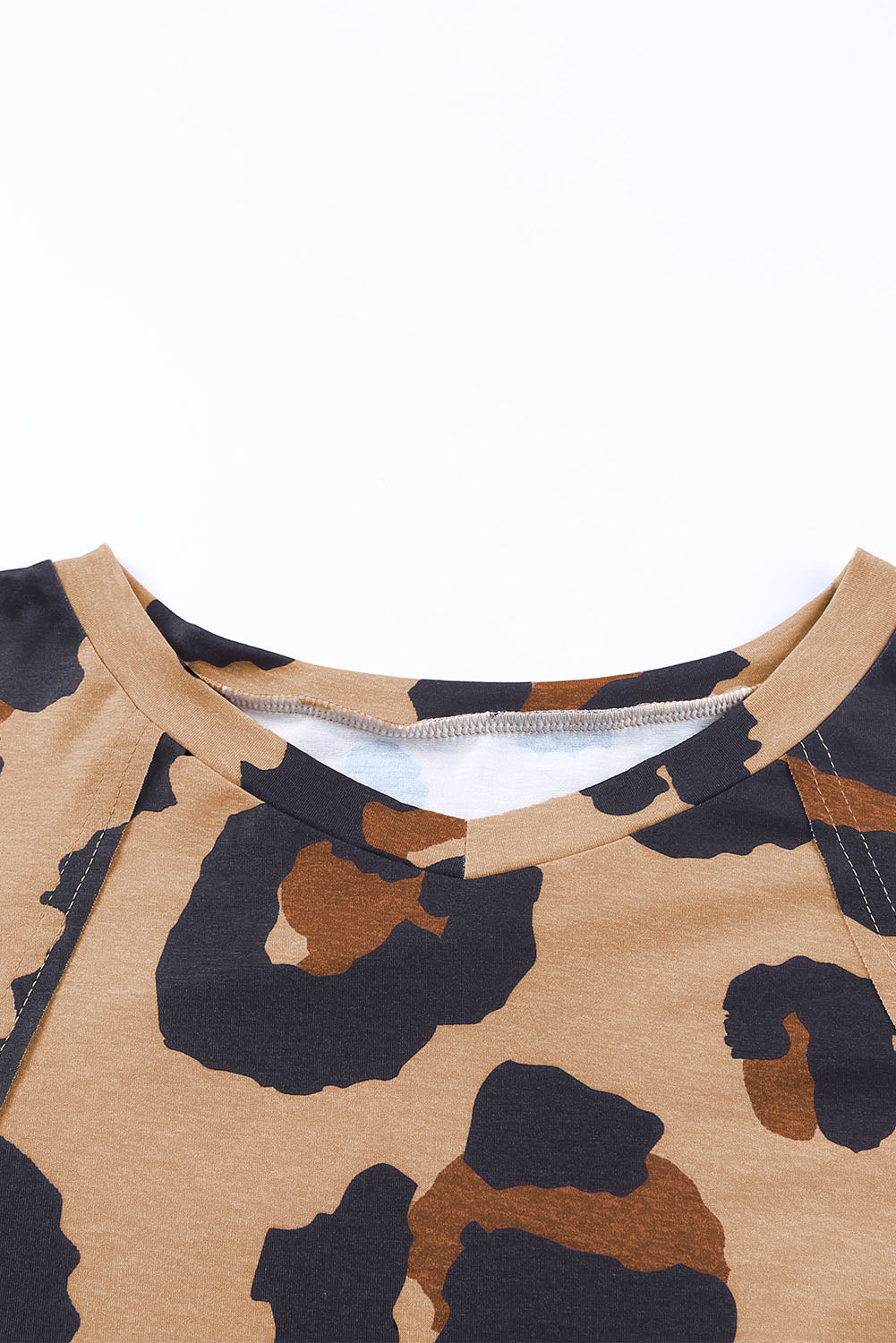Leopard Print Button Front Bubble Sleeve Loose Knit Dress