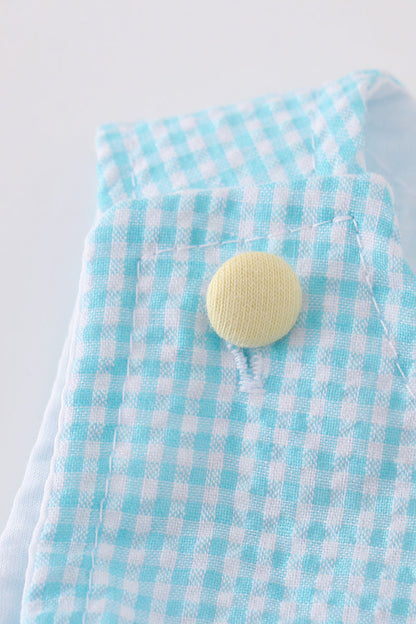 Premium mint bunny egg embroidery gingham jonjon