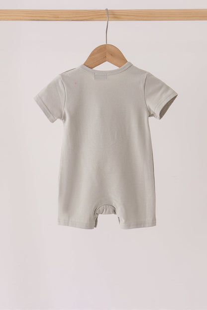 Gray Scarecrow Embroidery Romper