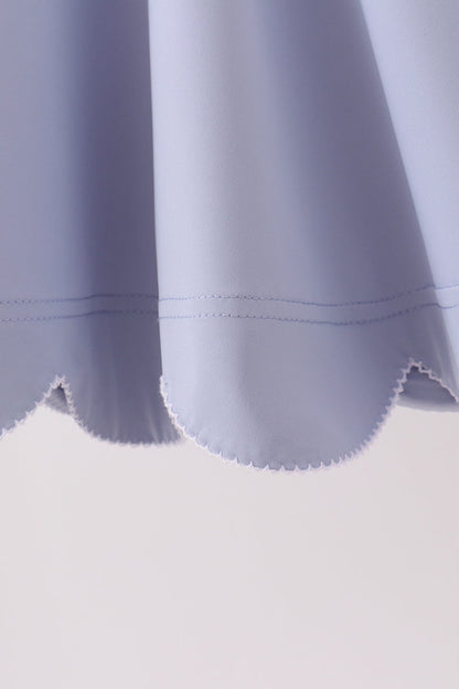 Dusty Blue Scalloped Dress