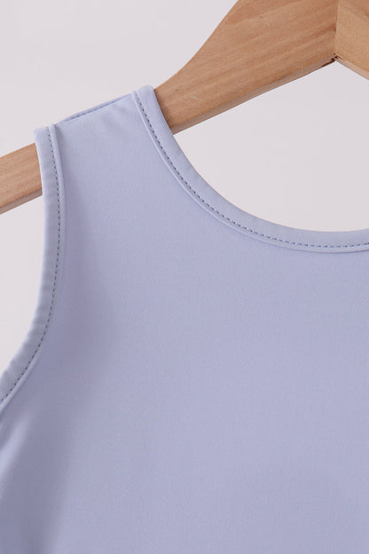 Dusty Blue Scalloped Dress
