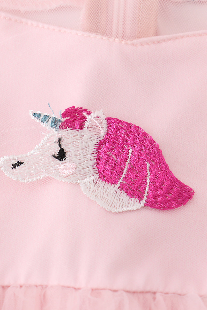 Pink unicorn rainbow girl tutu dress