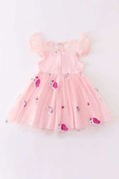 Pink unicorn rainbow girl tutu dress