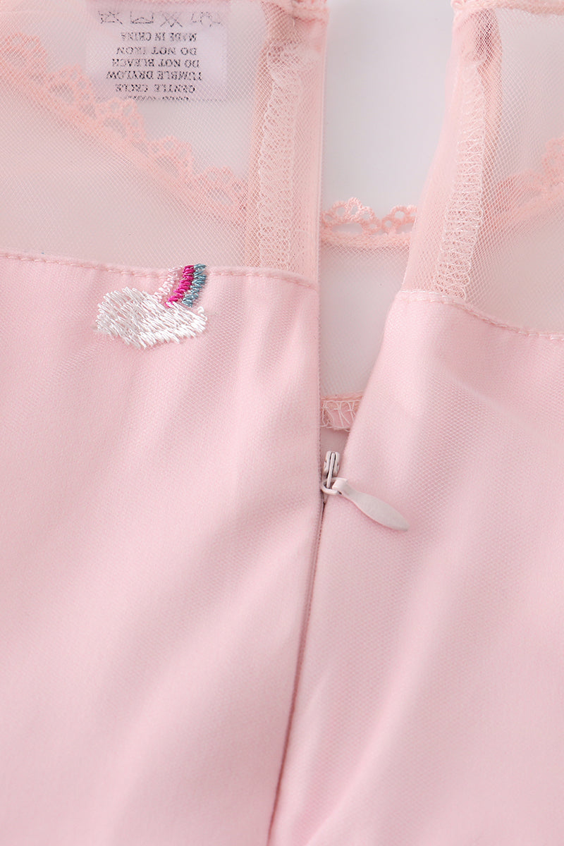 Pink unicorn rainbow girl tutu dress