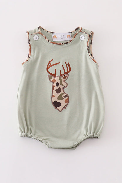 Sage camouflage deer applique bubble