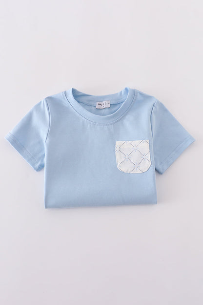 Blue classic lattice charm shorts set