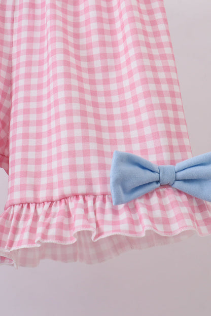 Blue character plane applique ruffle shorts est