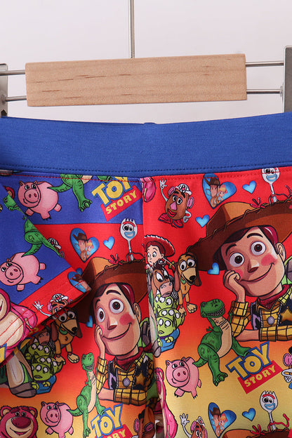 Blue character bamboo pajama set