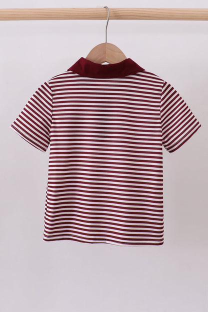 Mississippi Hail State embroidery stripe top
