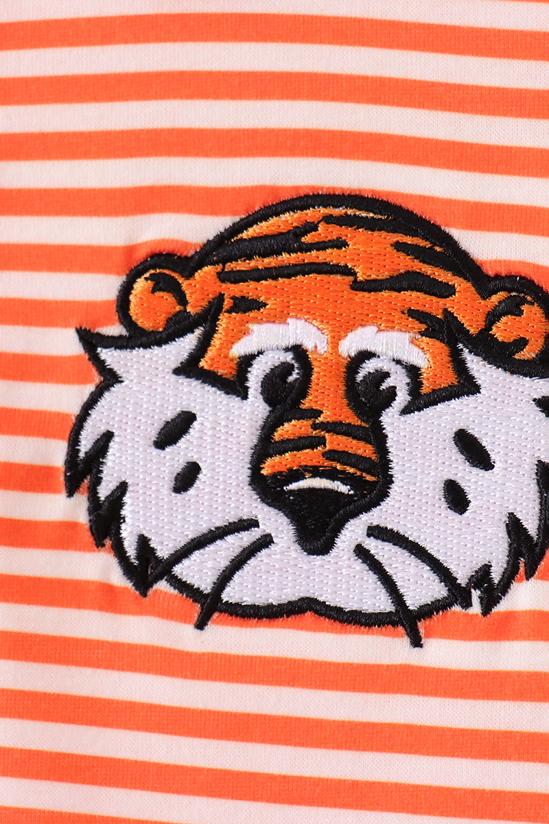 Auburn embroidery stripe button down shirt
