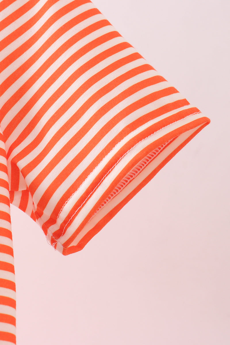 Auburn embroidery stripe button down shirt