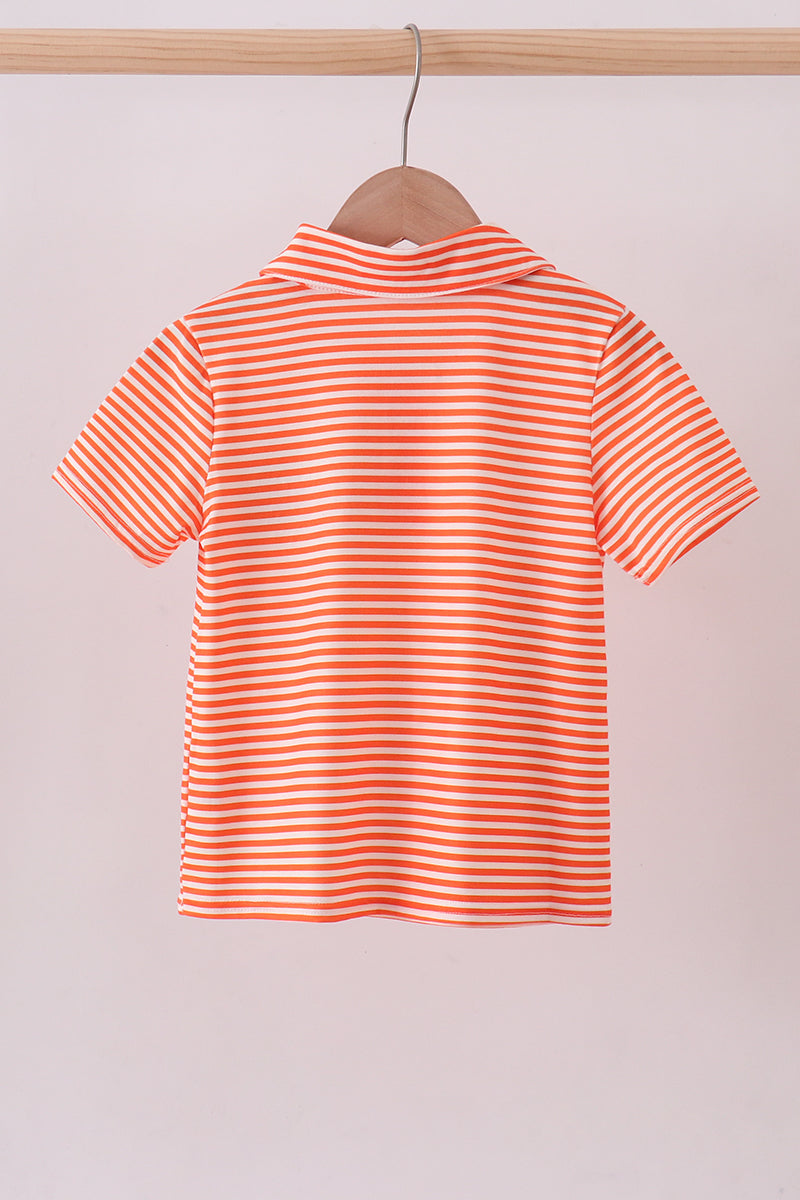 Auburn embroidery stripe button down shirt