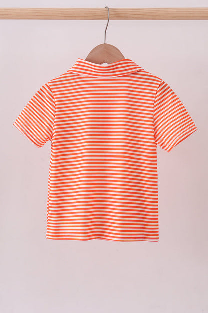 Auburn embroidery stripe button down shirt