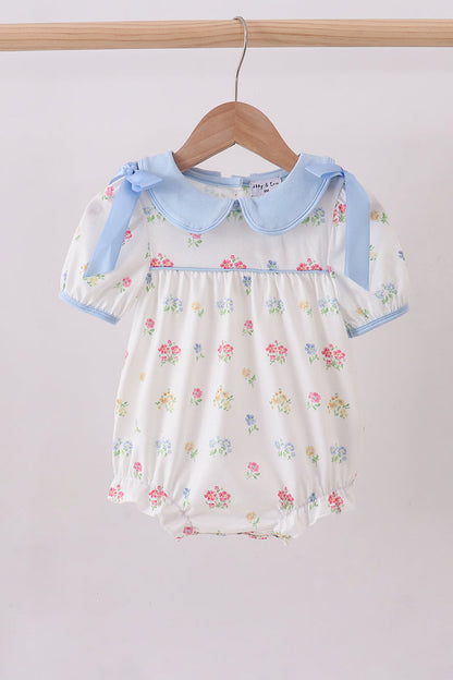 Blue floral bow bubble