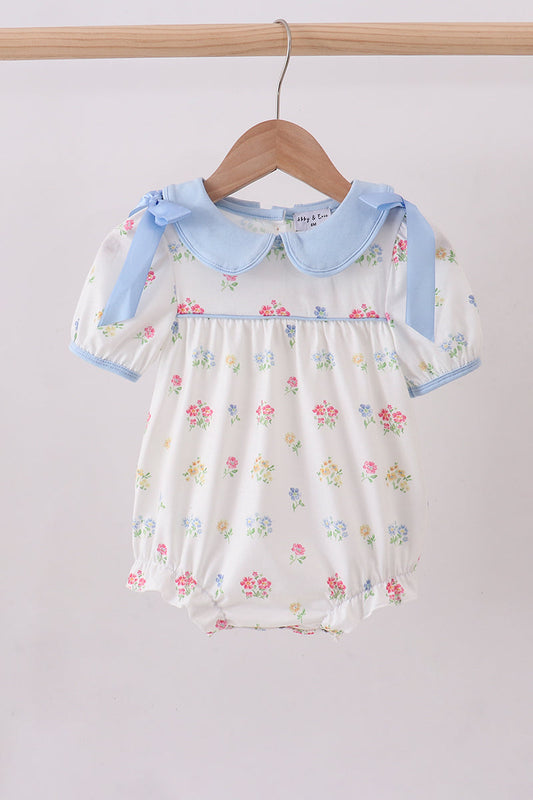 Blue floral bow bubble