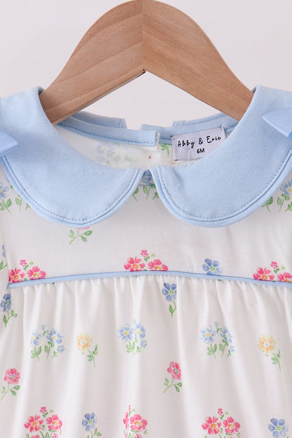 Blue floral bow bubble