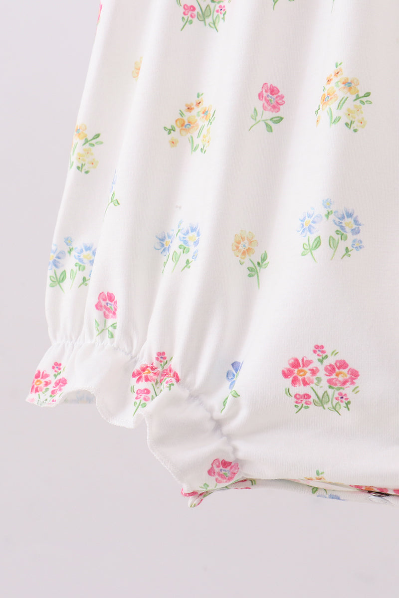 Blue floral bow bubble