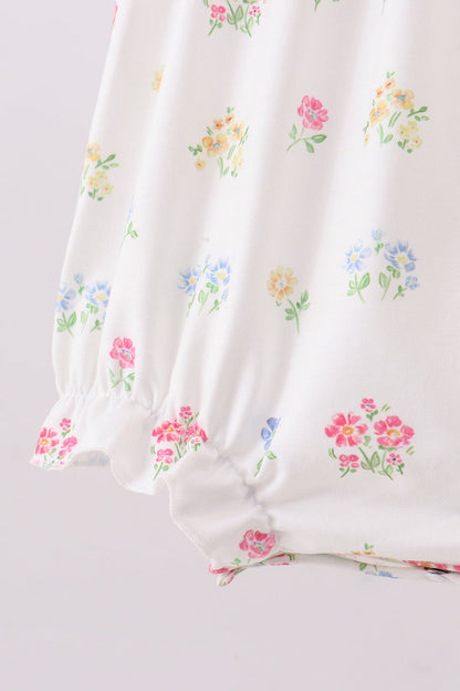 Blue floral bow bubble