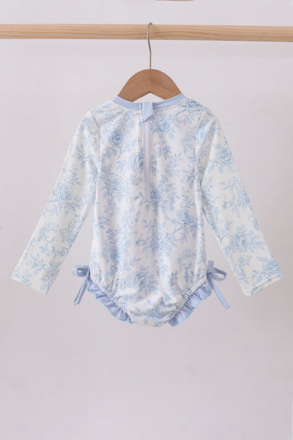 Blue whale applique rashguard