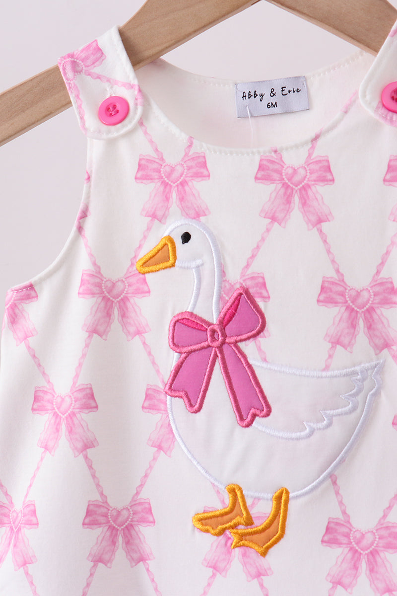 Goose Bow Appliqué Bloomer Set