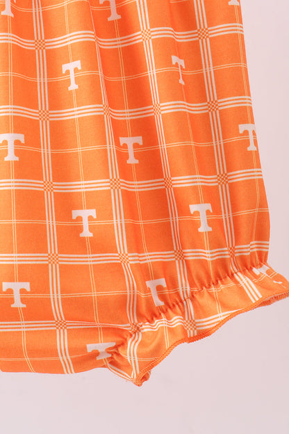 Orange Tennessee go vols embroidery plaid bubble