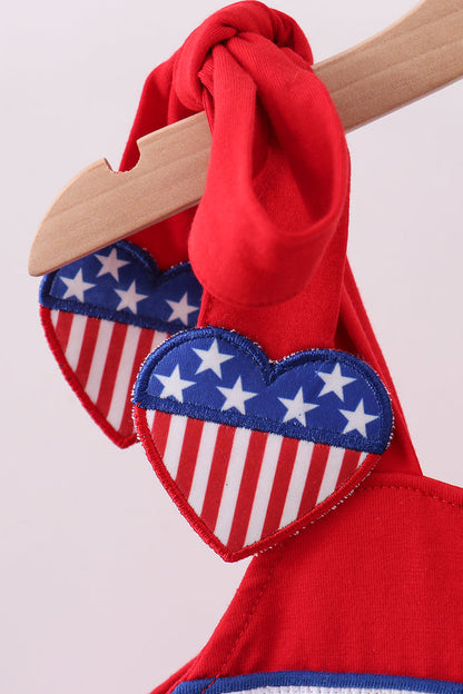 Red heart smocked dress