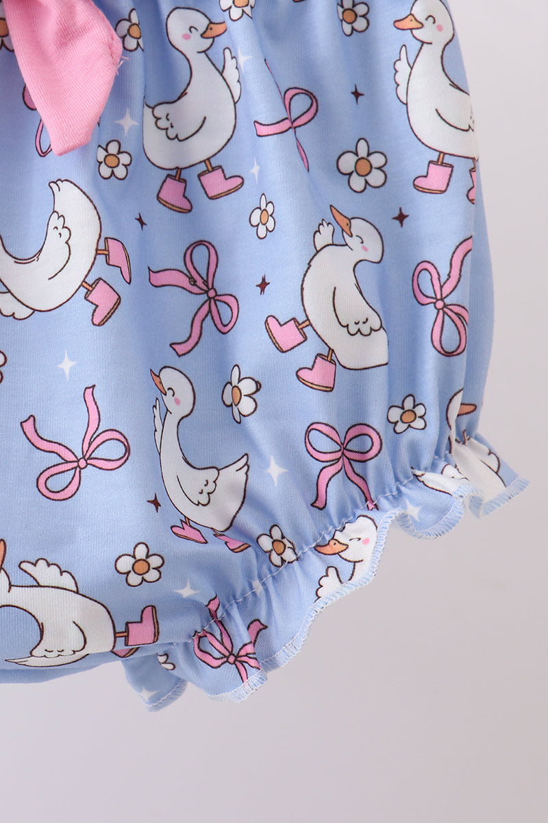 Purple duck print bow bloomer set