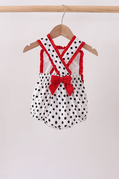 Red Georgia Bulldog Applique Ruffle Bubble