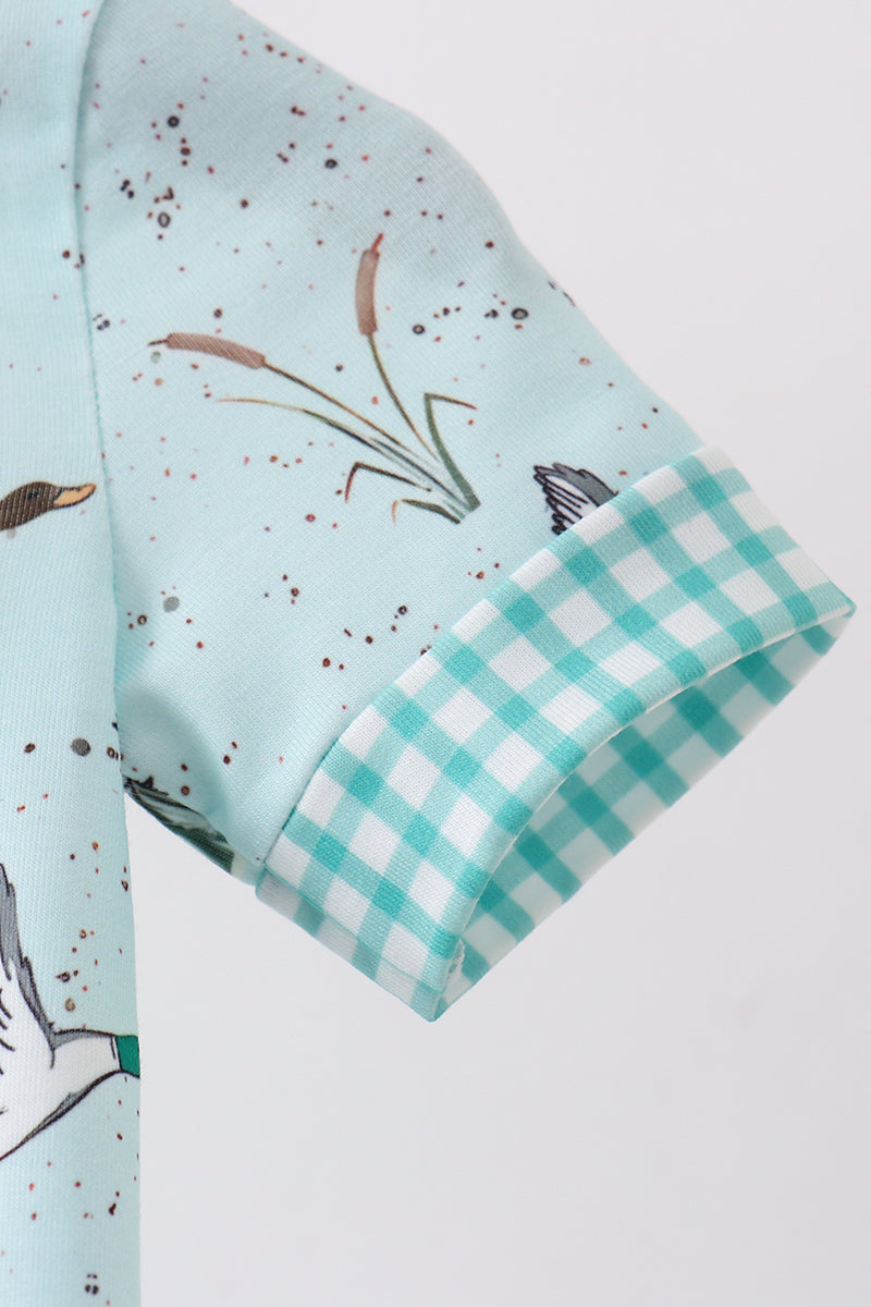 Green Duck Pocket Romper