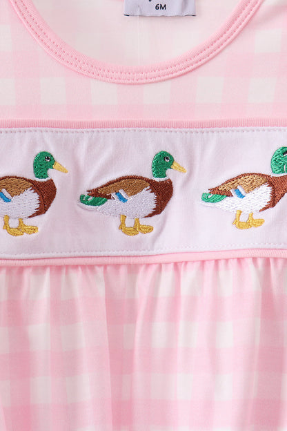 Pink Mallard Embroidery Gown