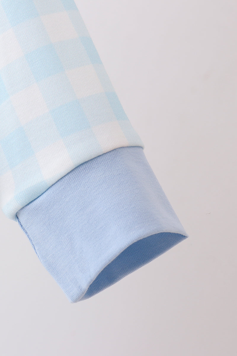 Blue Mallard Applique Gingham Bubble