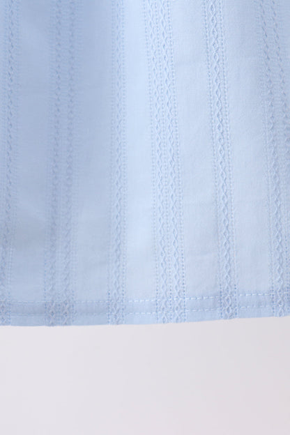 Blue Jacquard Lace Dress