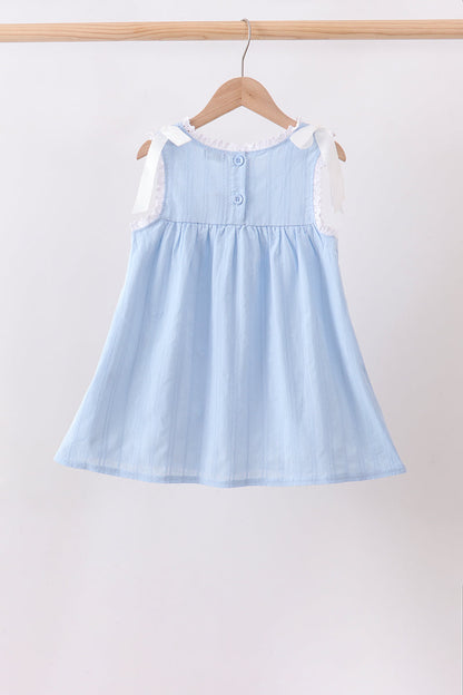 Blue Jacquard Lace Dress