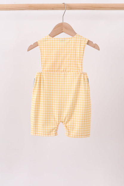 Mustard Pumpkin Embroidery Gingham Jon Jon