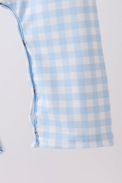Blue Smocked Gingham Jon Jon