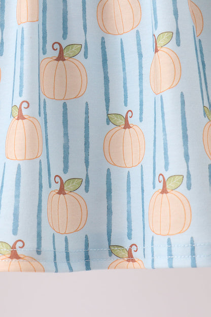 Blue Pumpkin Embroidery Ruffle Shorts Set