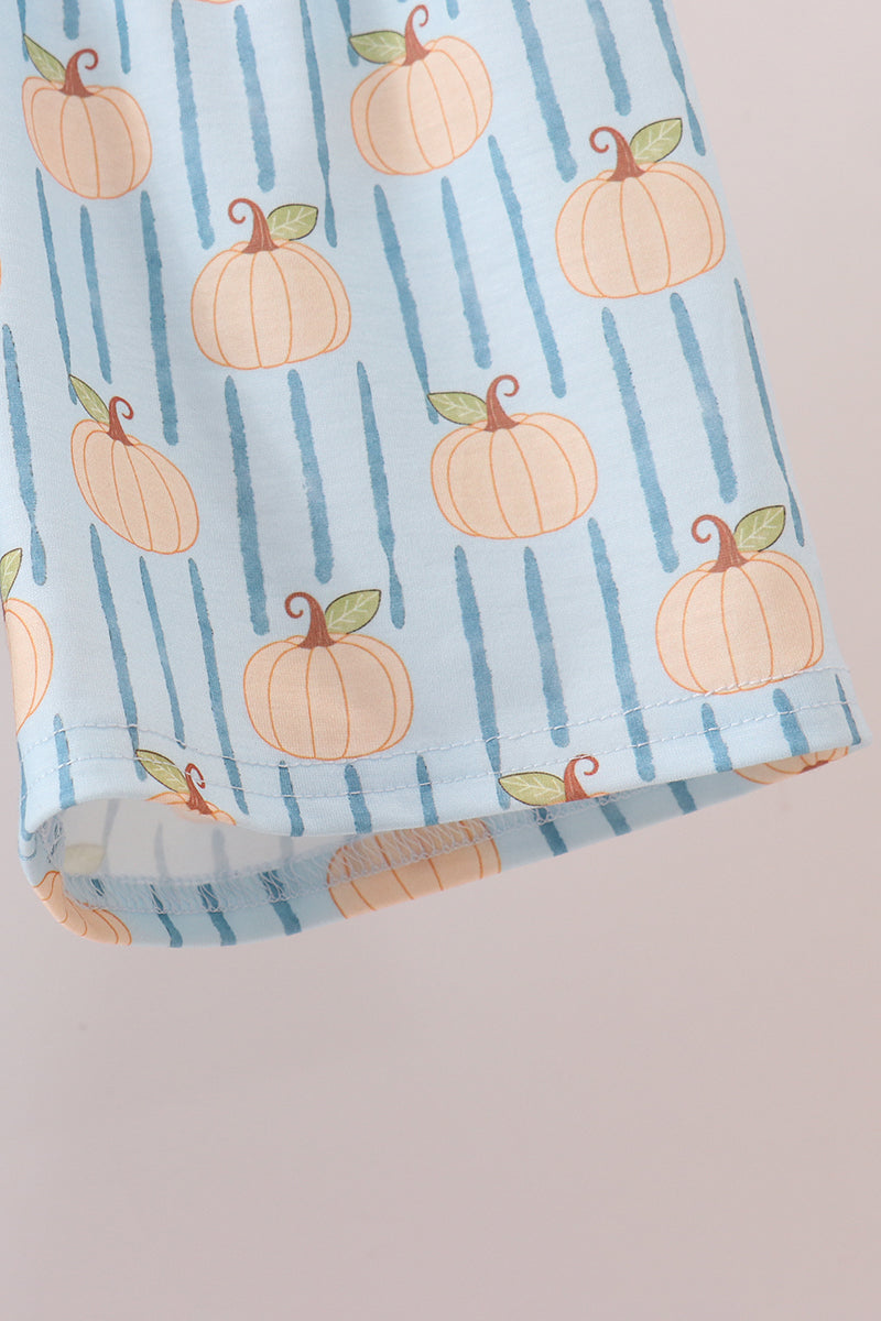 Blue Pumpkin Embroidery Shorts Set