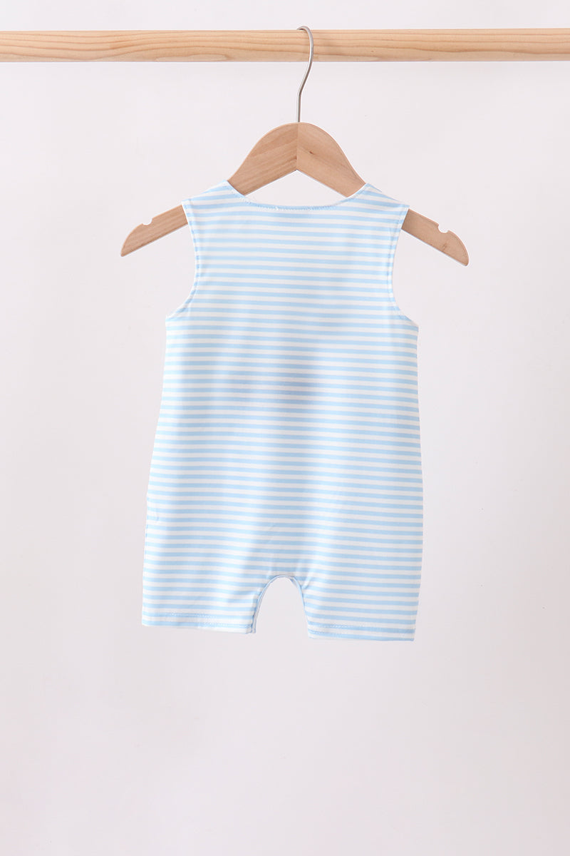 Blue Stripe Football French Knot Jon Jon