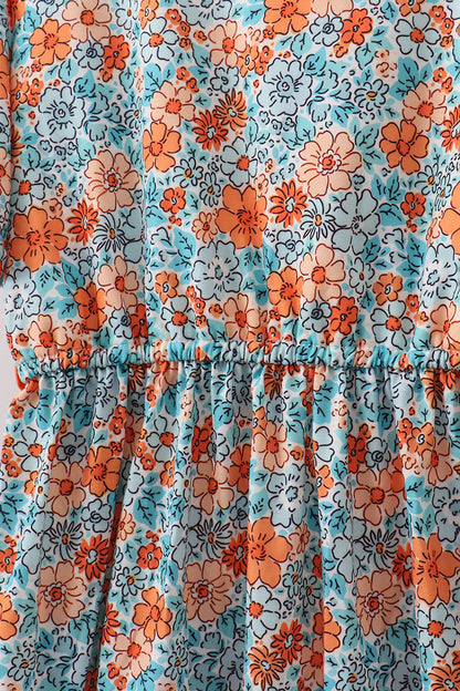 Orange Floral Mom Dress