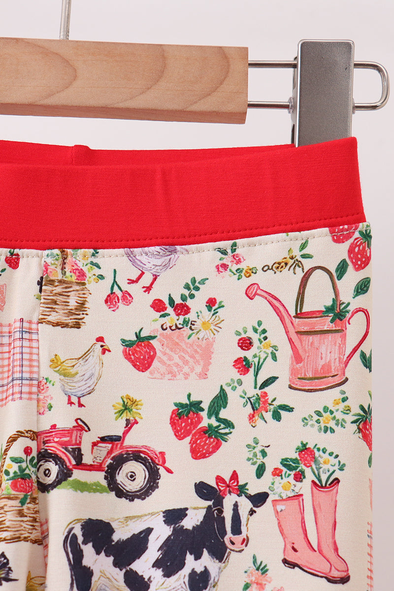 Maroon Farmland Pajama Pants Set