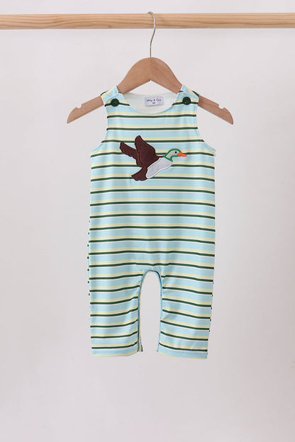 Blue Stripe Mallard Applique Jon Jon