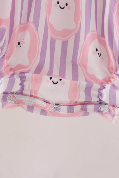 Purple Ghost Smocked Ruffle Bubble